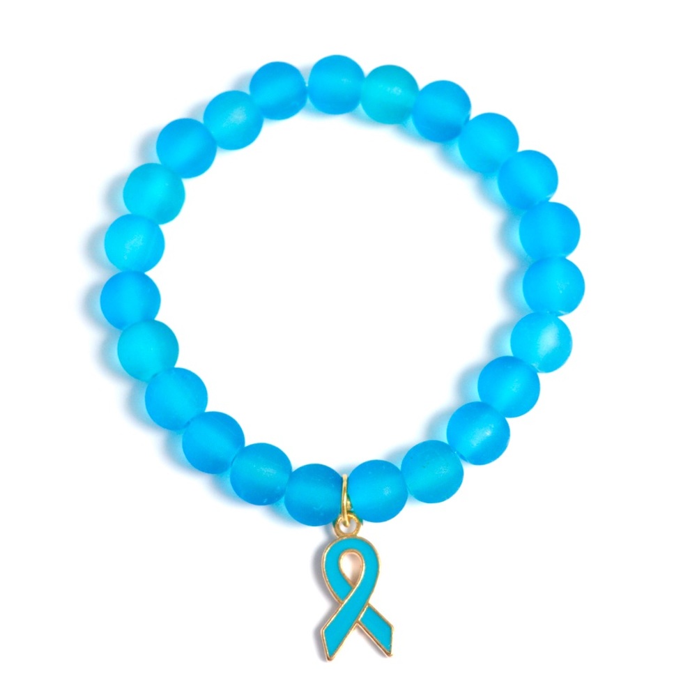 Anti-Bullying Awareness Sea Glass Beaded Bracelet